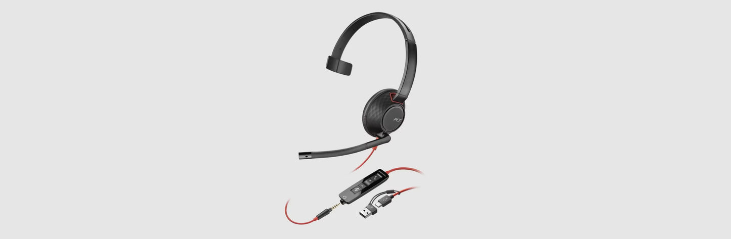 HP POLY Blackwire 5200 Series Corded USB headset