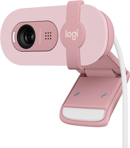Logitech Brio 100 Full HD 1080P Webcam for Meetings and Streaming, Auto-Light Balance, Built-in Mic