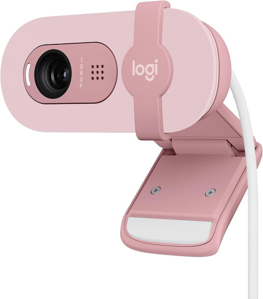 Logitech Brio 100 Full HD 1080p Webcam with Auto Light Balance & Built-in Mic