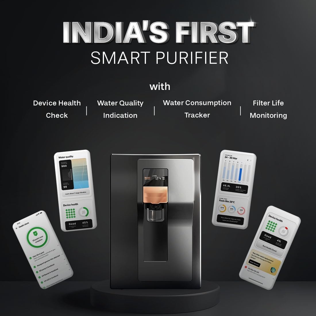 EUREKA FORBES Aquaguard Aspire Nova Pro 2X RO + UV + Alkaline Stainless Steel IOT Water Purifier