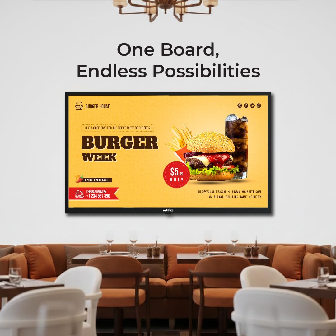 Wall Mount Commercial Signage Display Slim Series 32 inch Commercial Display