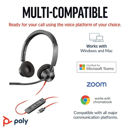 Poly Blackwire 3320 stereo headset USB-C/A Headset