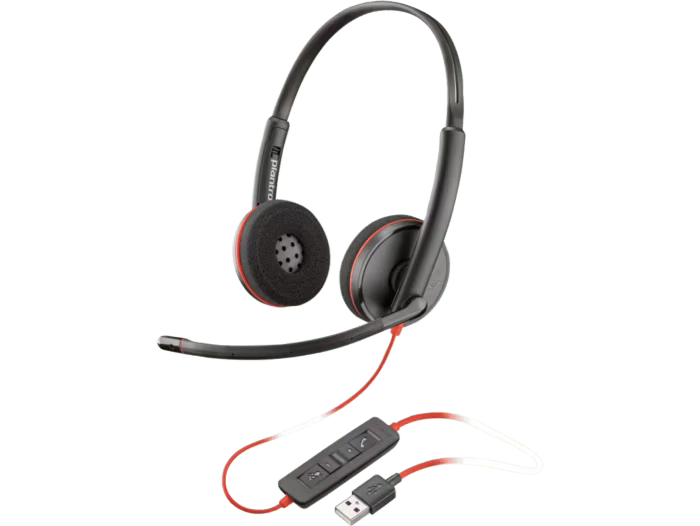 Poly Plantronics - Blackwire 3220 Wired Headphones On Ear Headphones with Mic