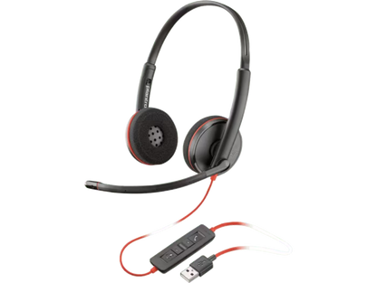 Poly Plantronics - Blackwire 3220 Wired Headphones On Ear Headphones with Mic