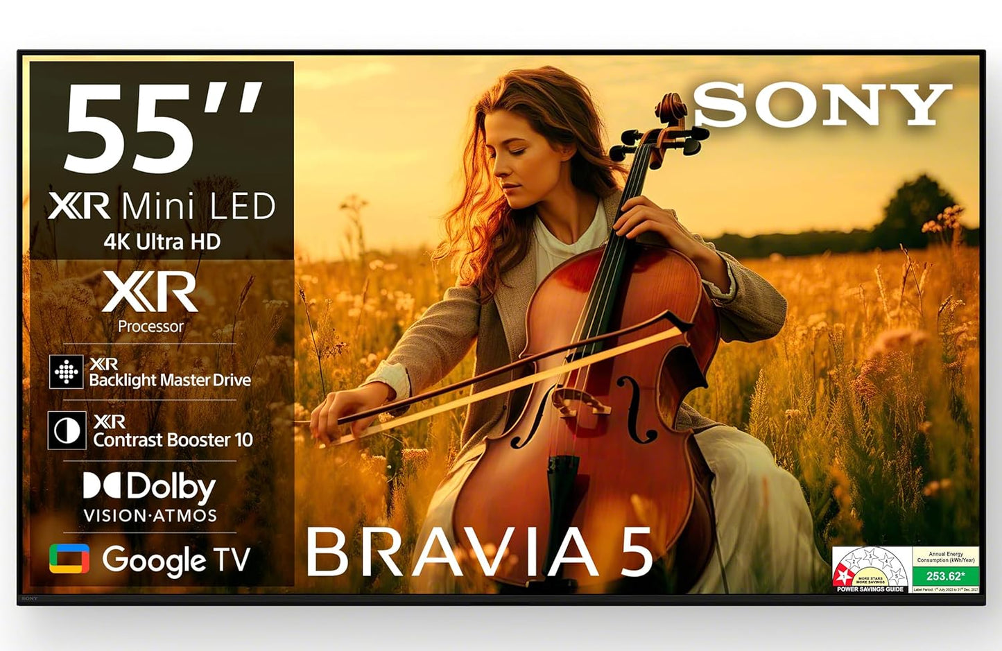 Sony 139 cm (55 inches) BRAVIA 5 Series 4K Ultra HD Smart Mini LED Google TV K-55XR55A