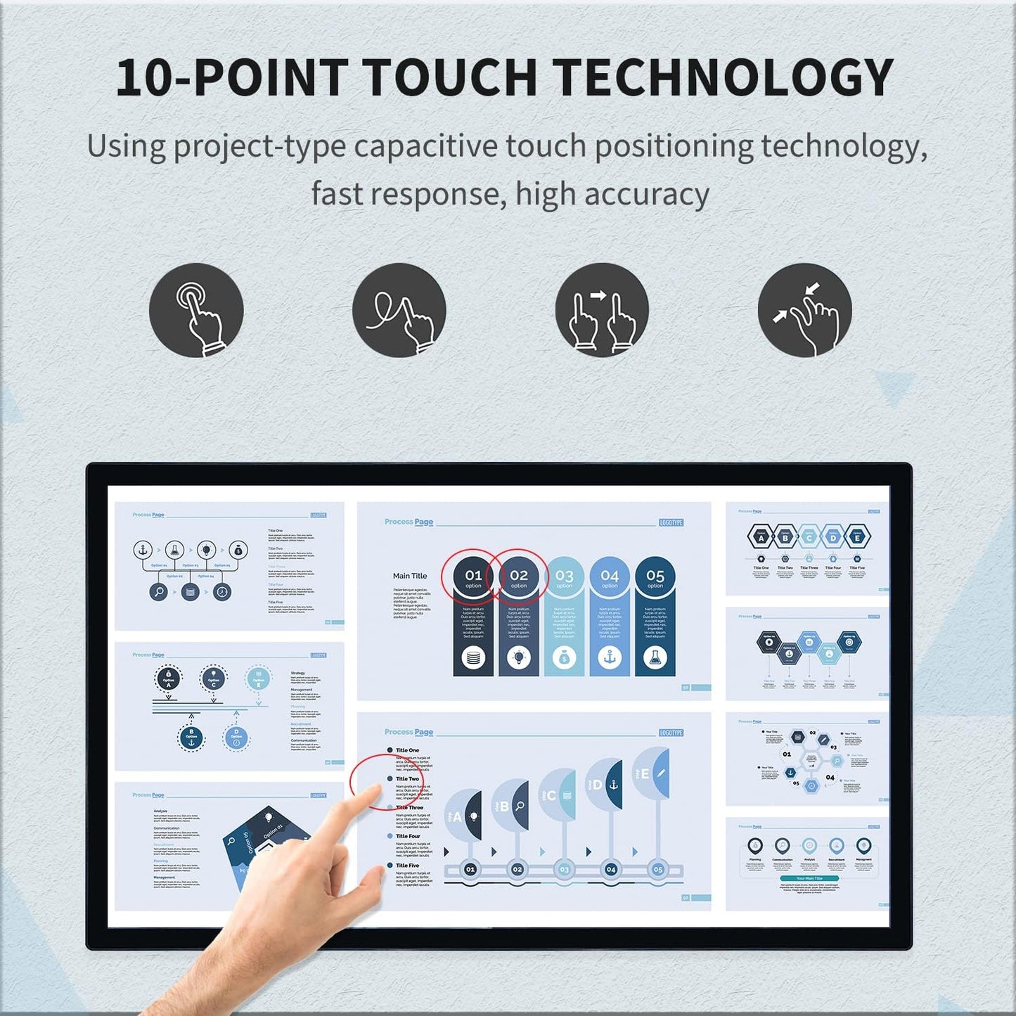 Factory Fitted Capacitive Touch Monitors 55" inch