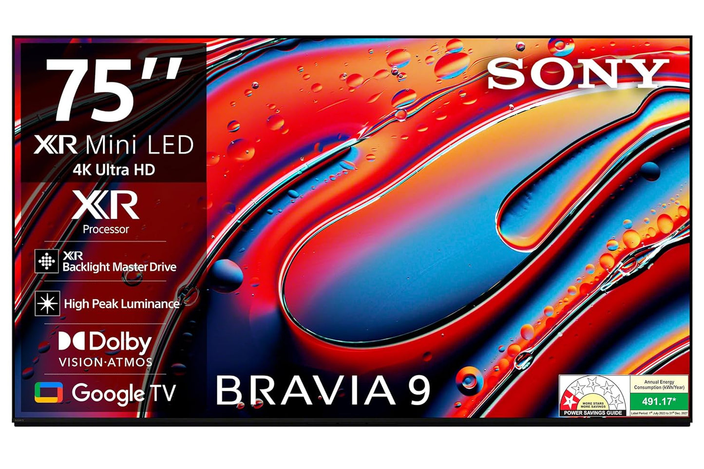 Sony BRAVIA 9 Series 4K Ultra HD AI Smart Mini LED Google TV K-75XR90