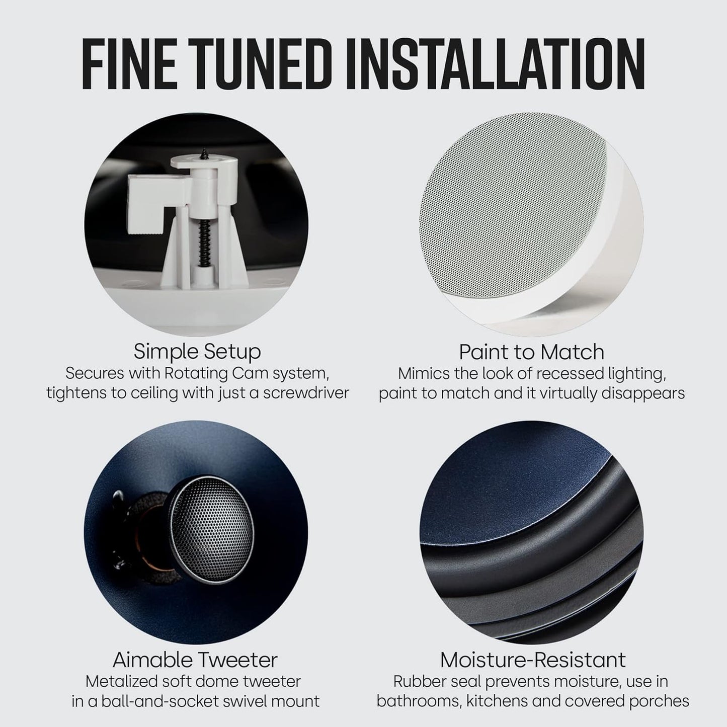 Polk Audio RC80i 2-Way Premium In Ceiling Speakers 8" Round (Set of 2)