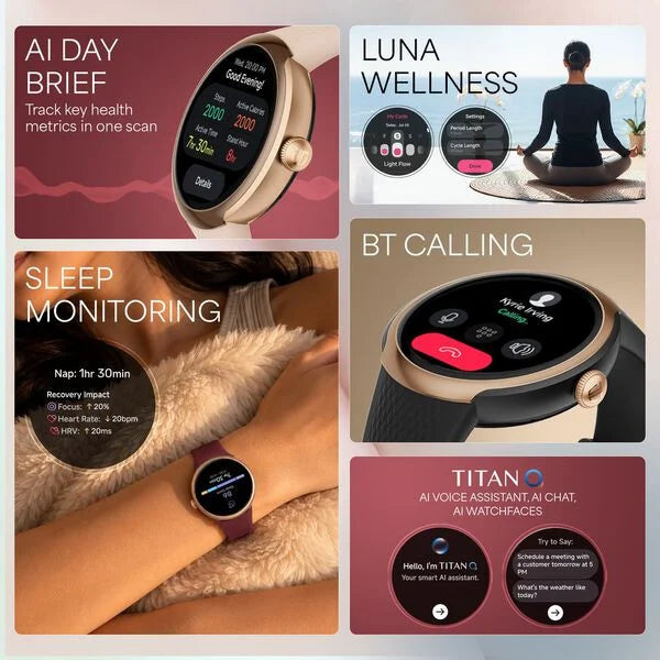 Titan Celestor Verv Women Smartwatch with 1.19" AMOLED Display