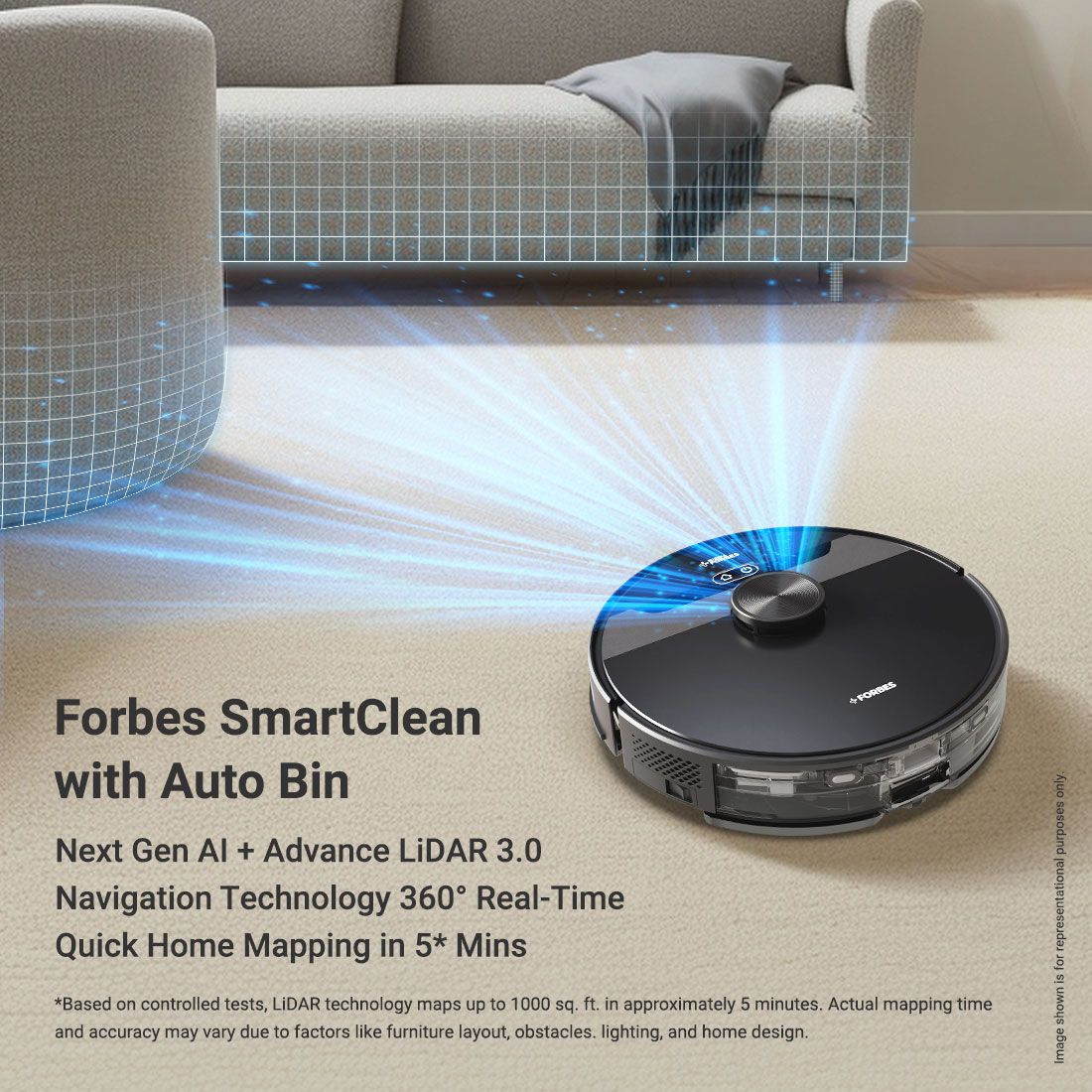 Eureka Forbes Smartclean with Auto Bin Robotic Vacuum Cleaner