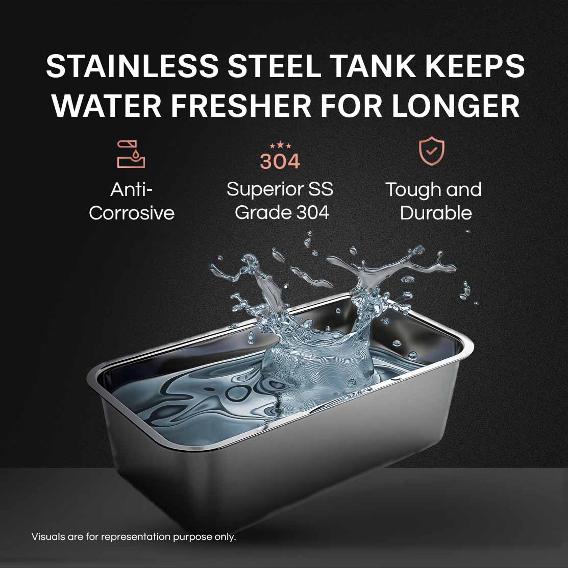 EUREKA FORBES Aquaguard Aspire Nova 2X RO + UV Stainless Steel Water Purifier