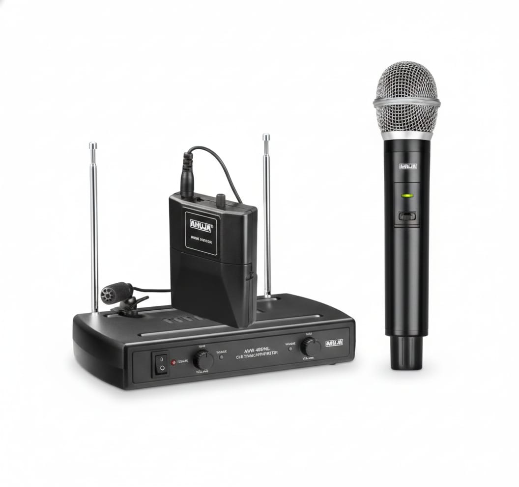 AHUJA AWM-495VHL Dual Wireless Hand + Lapel (Collar) Microphone
