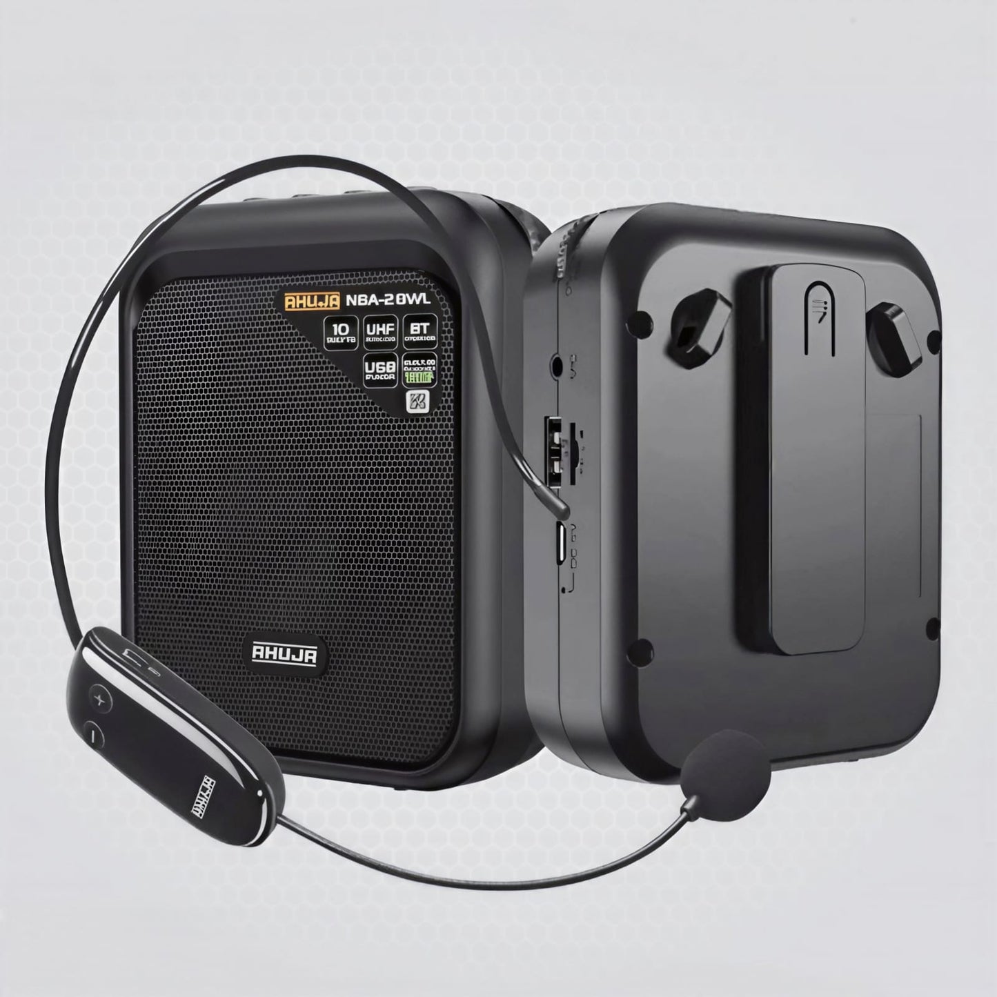 AHUJA NBA-28WL with Bluetooth,USB & Recording Microphone, Black