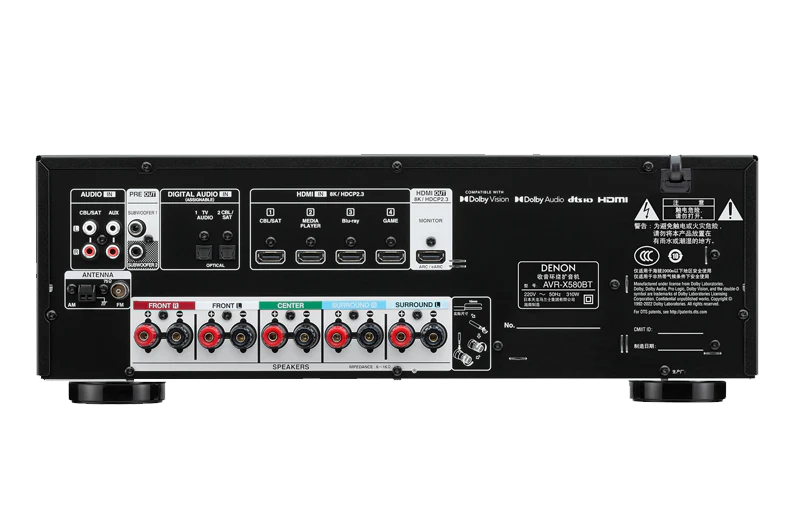 Denon AVR-X580BT 5.2 Ch. 70W 4K AV Receiver