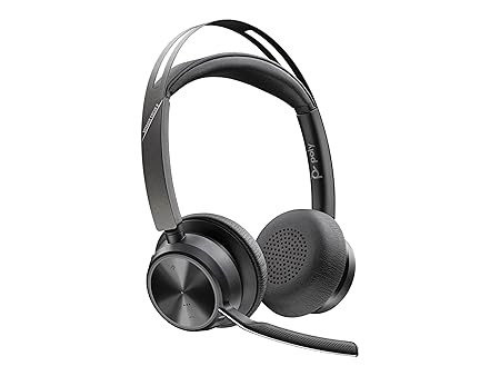 Poly Voyager Focus 2 UC USB-C On Ear Headset - Bluetooth Dual-Ear (Stereo) with Boom Mic
