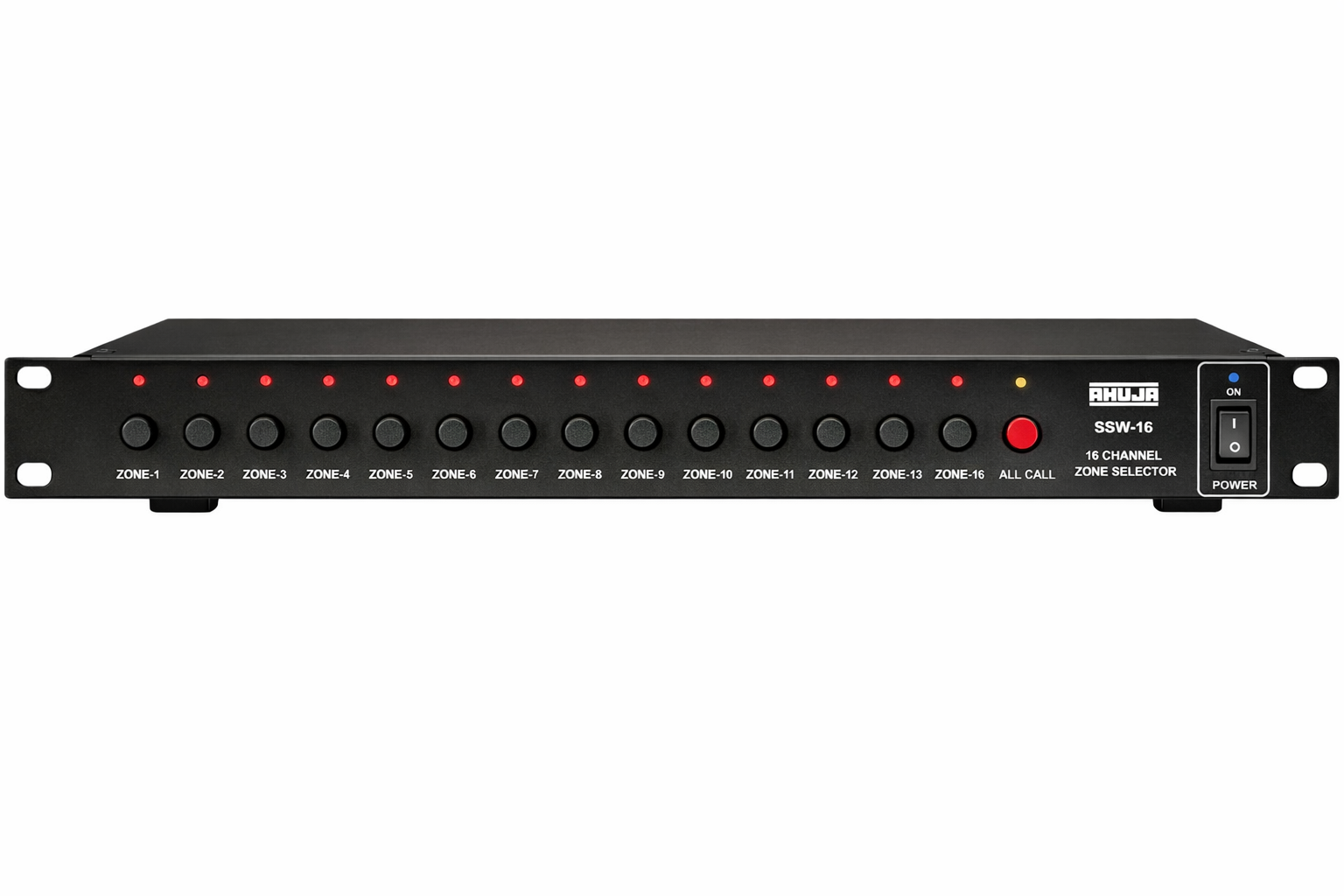 Ahuja SSW-16M 16 Zone Speaker Selector with Paging – Procom AV Solutions