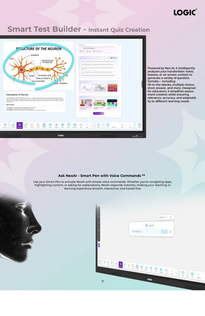 Interactive Display LOGIC- LT-IR86ZX with Android OS, 4K Resolution, 40 Point Infrared Touch, 86 Inch Panel