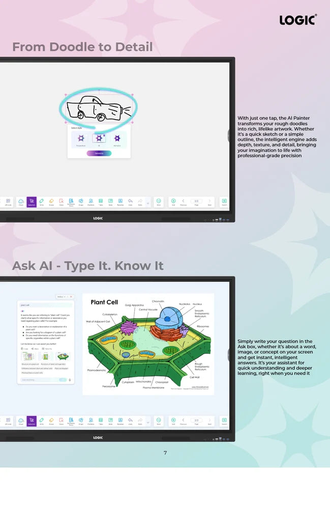 Interactive Display LOGIC- LT-IR86ZX with Android OS, 4K Resolution, 40 Point Infrared Touch, 86 Inch Panel