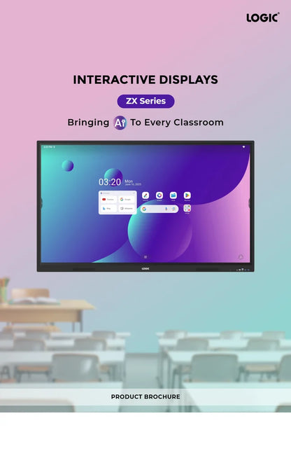 Interactive Display LOGIC- LT-IR86ZX with Android OS, 4K Resolution, 40 Point Infrared Touch, 86 Inch Panel