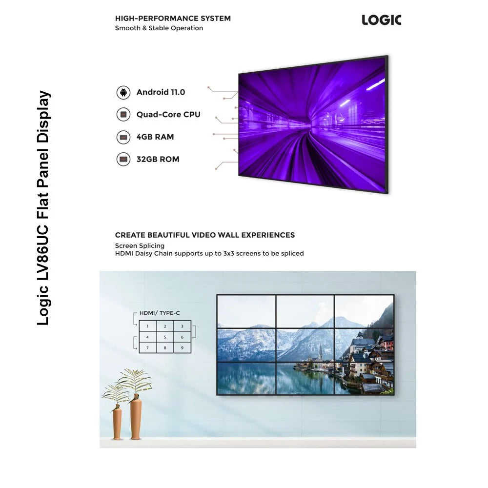 75 Inch Lcd Panel Logic LV75UC 75 Inch 4K Ultra HD Flat Panel Display – Procom AV Solutions