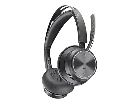 Poly Voyager Focus 2 UC USB-C On Ear Headset - Bluetooth Dual-Ear (Stereo) with Boom Mic