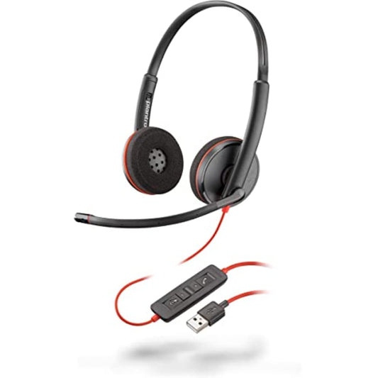 Poly Blackwire 3200 Wired Headphones with Mic(Black)