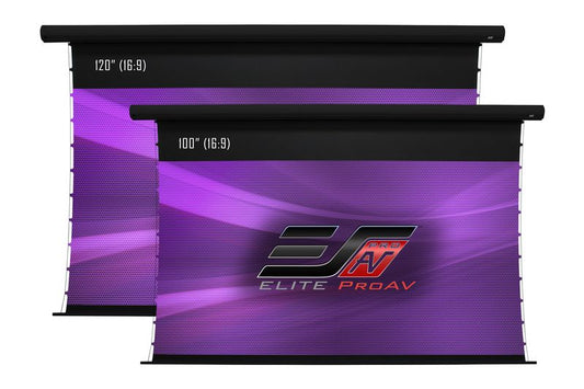 Elite Screens SKT100XHW3-E12 Saker Tab-Tension 2 Series 100 Inch Motorized Projector Screen